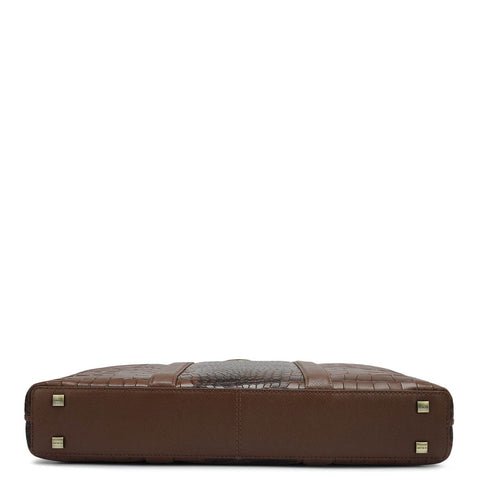 Croco Franzy Leather Laptop Bag - Date