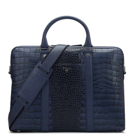 Croco Franzy Leather Laptop Bag - Stardust