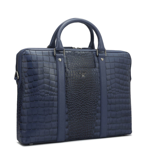 Croco Franzy Leather Laptop Bag - Stardust