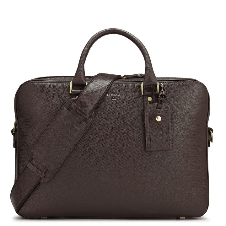 Chocolate Franzy Leather Laptop Bag - Upto 15"