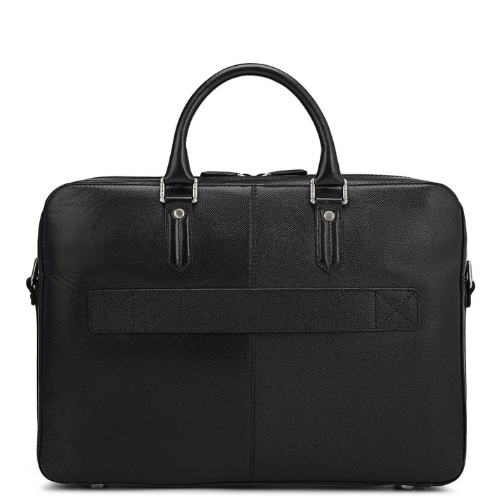 Franzy Leather Laptop Bag - Black