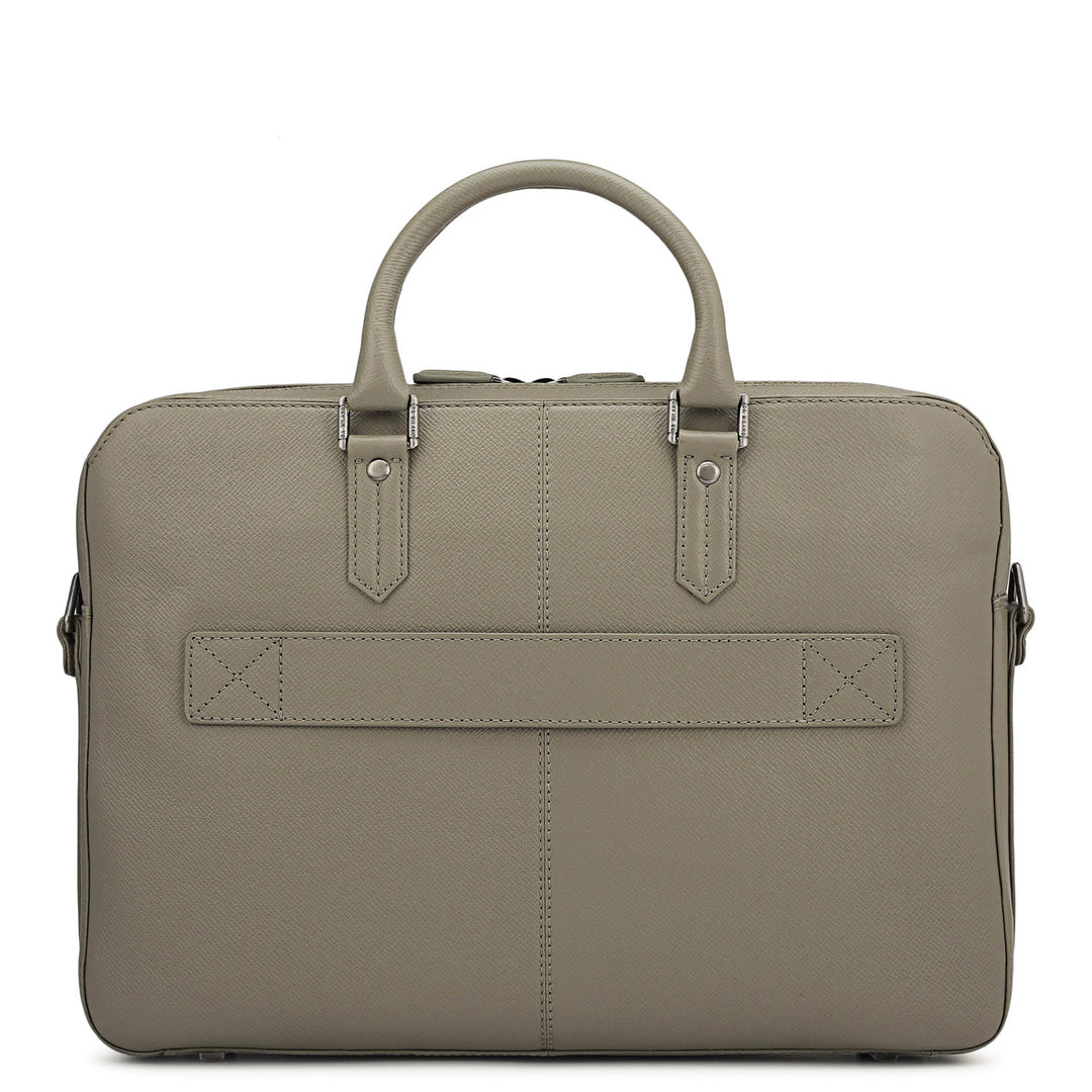 Franzy Leather Laptop Bag - Stone Grey