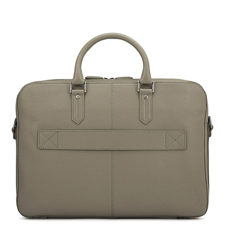 Franzy Leather Laptop Bag - Stone Grey