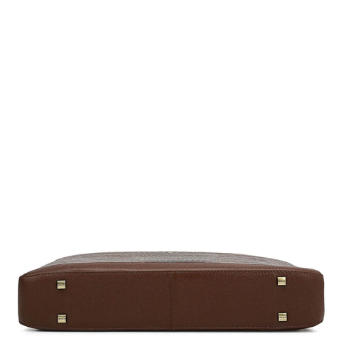 Croco Leather Laptop Bag - Date