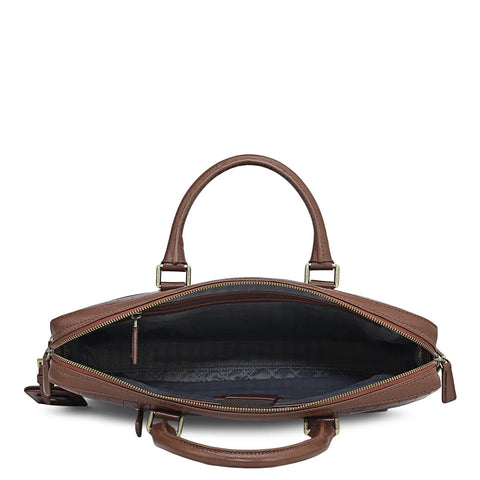 Croco Leather Laptop Bag - Date