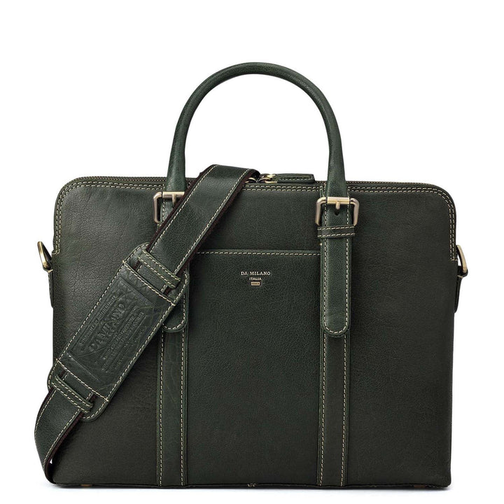 Elephant Pattern Leather Laptop Bag - Petrol Green
