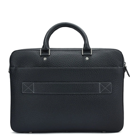 Black Bub Leather Laptop Bag - Upto 15"