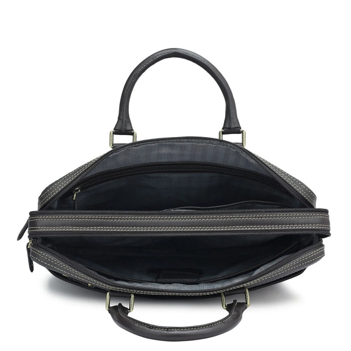 Brown Bub Leather Laptop Bag - Upto 15"