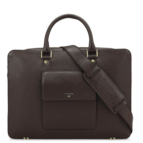 Chocolate Franzy Leather Computer Bag - Upto 15"
