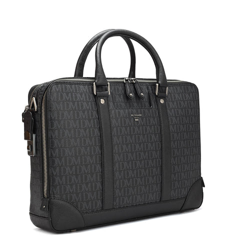 Black Monogram Franzy Leather Computer Bag - Upto 15