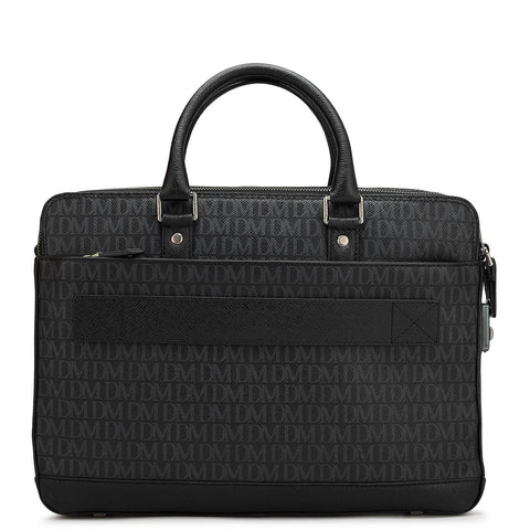 Black Monogram Franzy Leather Computer Bag - Upto 15