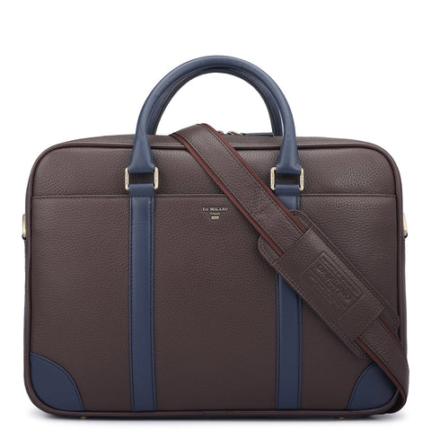 Wax Leather Laptop Bag - Chocolate