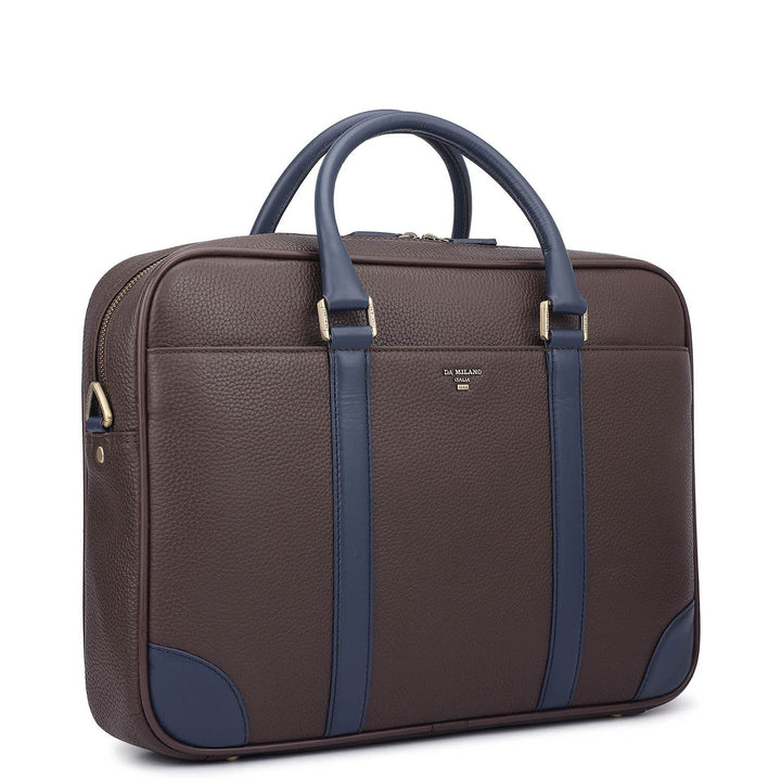 Wax Leather Laptop Bag - Chocolate