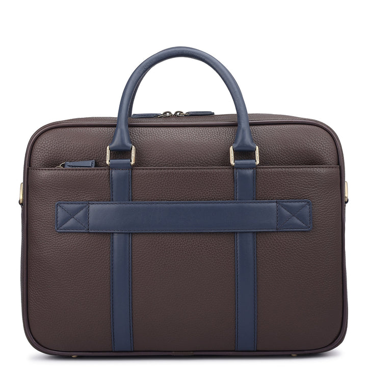 Wax Leather Laptop Bag - Chocolate