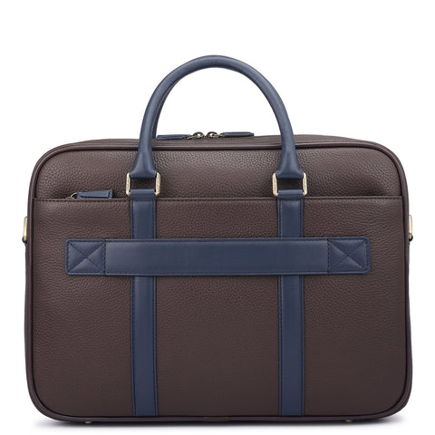 Wax Leather Laptop Bag - Chocolate