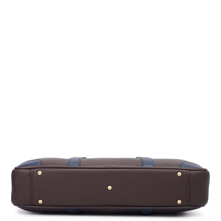 Wax Leather Laptop Bag - Chocolate
