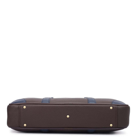 Wax Leather Laptop Bag - Chocolate