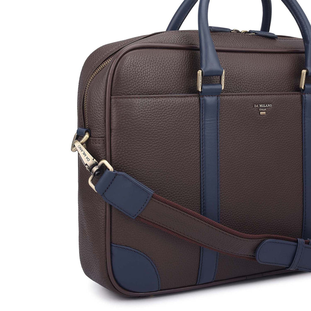 Wax Leather Laptop Bag - Chocolate