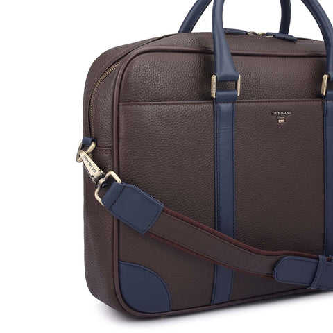 Wax Leather Laptop Bag - Chocolate