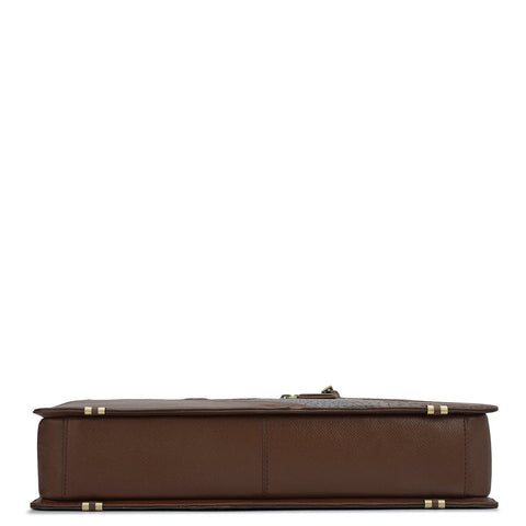 Croco Franzy Leather Laptop Bag - Date