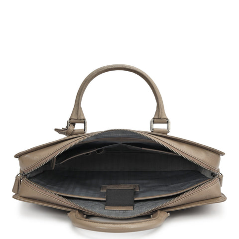 Croco Franzy Leather Laptop Bag - Smoke Grey