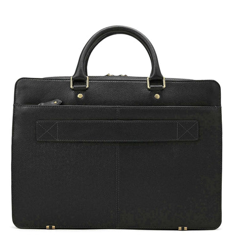 Black Monogram Franzy Leather Laptop Bag - Upto 15"