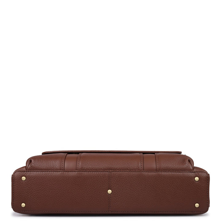 Wax Leather Laptop Bag - Espresso