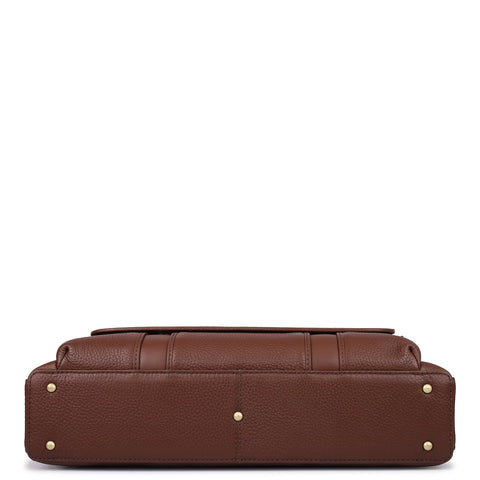 Wax Leather Laptop Bag - Espresso
