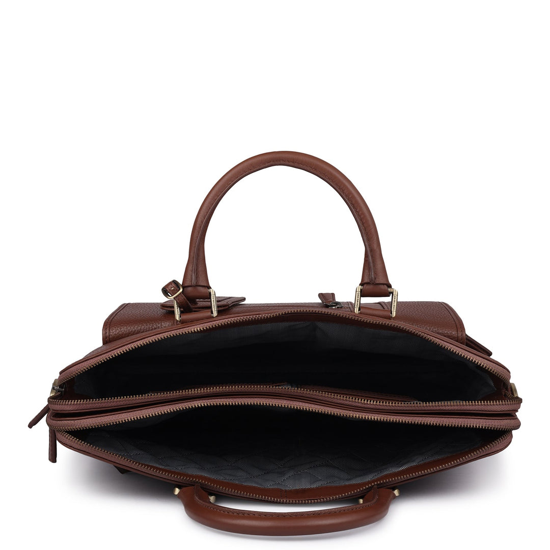 Wax Leather Laptop Bag - Espresso