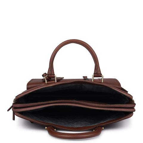 Wax Leather Laptop Bag - Espresso