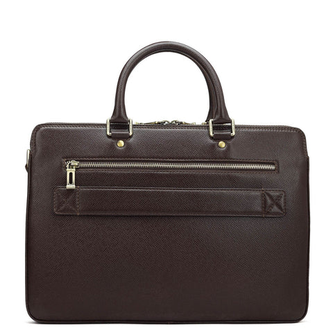 Franzy Leather Laptop Bag - Chocolate