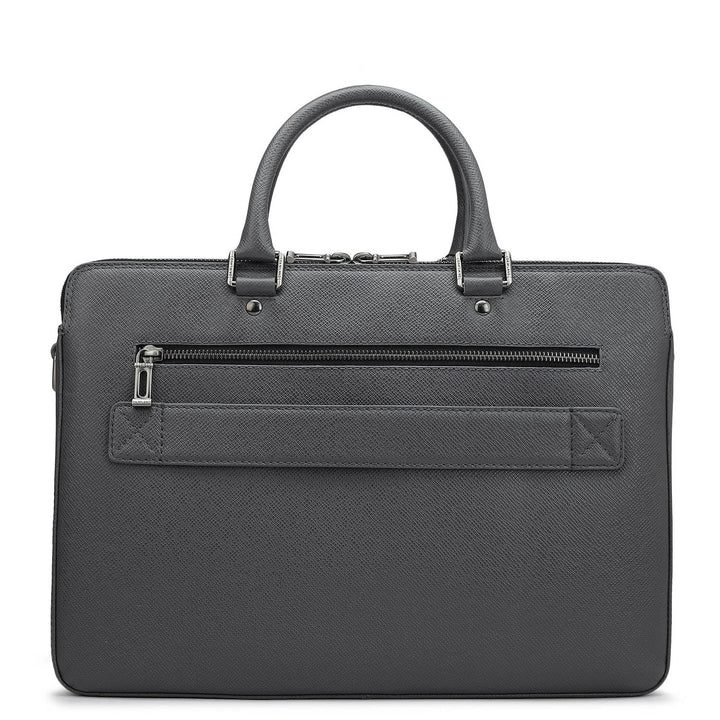 Franzy Leather Laptop Bag - Grey