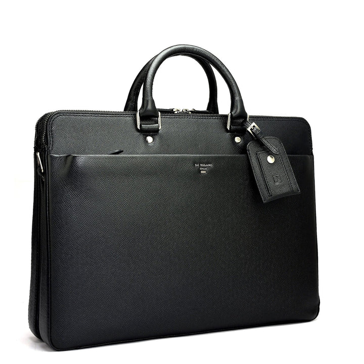 Franzy Leather Laptop Bag - Black