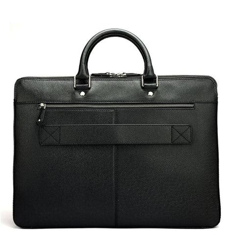 Franzy Leather Laptop Bag - Black