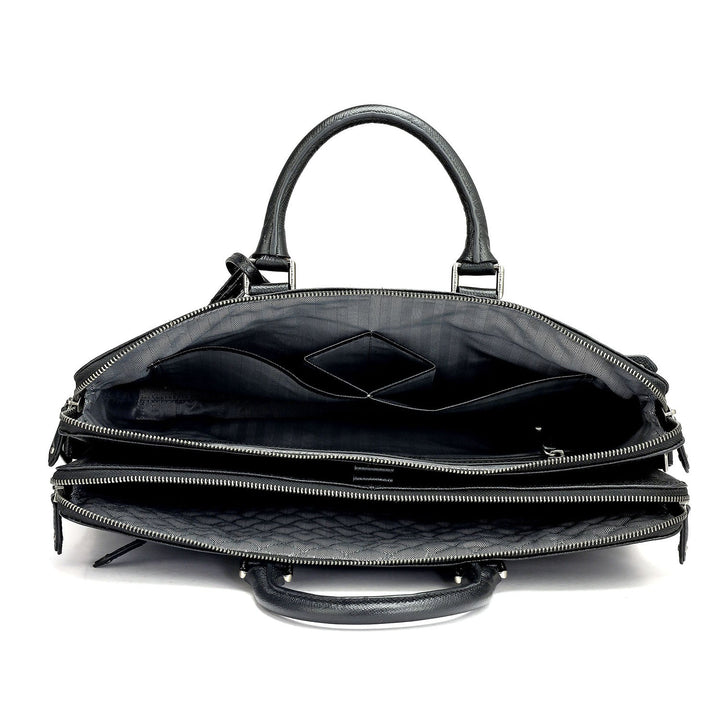 Franzy Leather Laptop Bag - Black