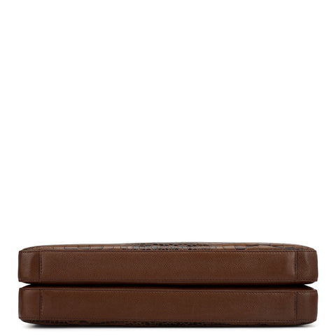 Croco Franzy Leather Laptop Bag - Date