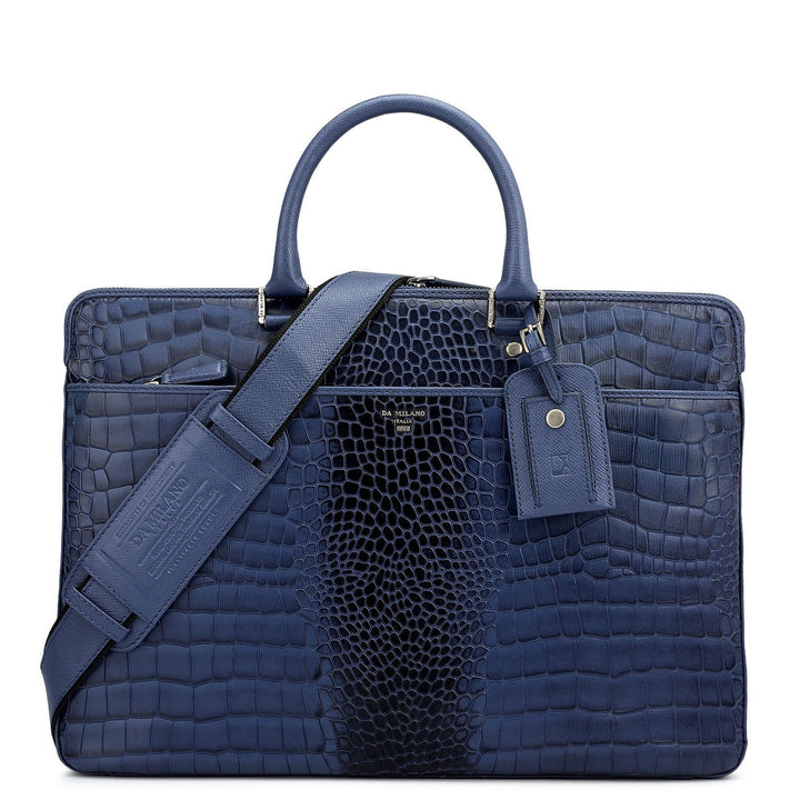 Croco Franzy Leather Laptop Bag - Stardust