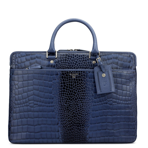 Croco Franzy Leather Laptop Bag - Stardust