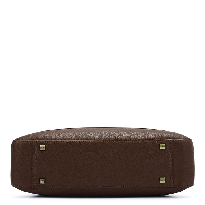Wax Leather Laptop Bag - Espresso