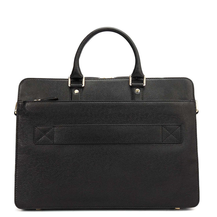 Franzy Leather Laptop Bag - Black