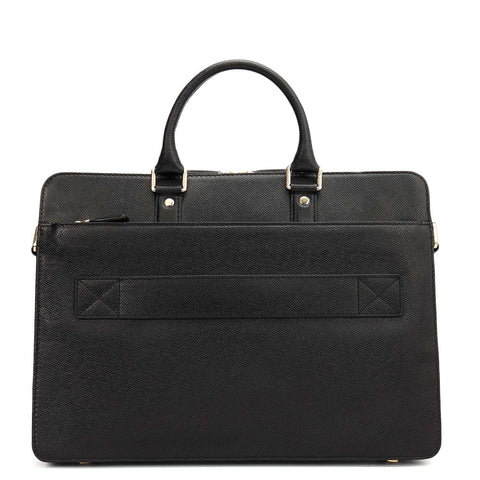 Franzy Leather Laptop Bag - Black