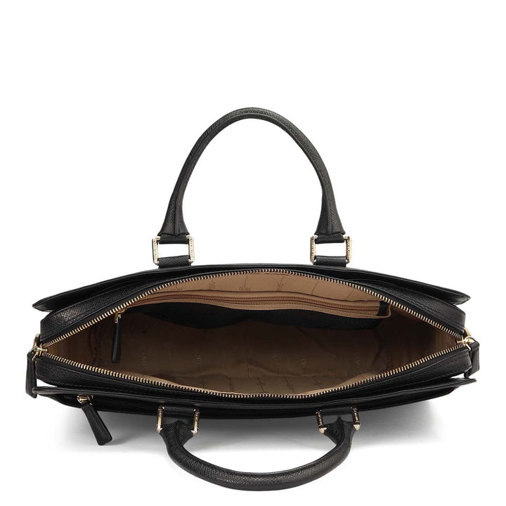 Franzy Leather Laptop Bag - Black