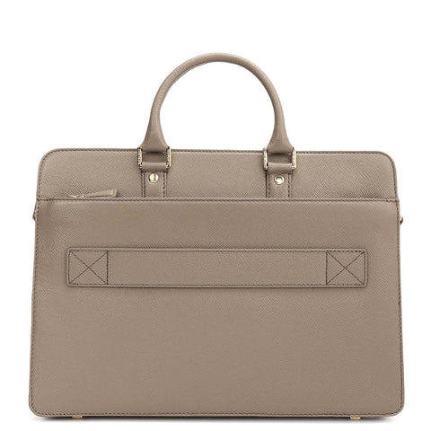 Franzy Leather Laptop Bag - Smoke Grey