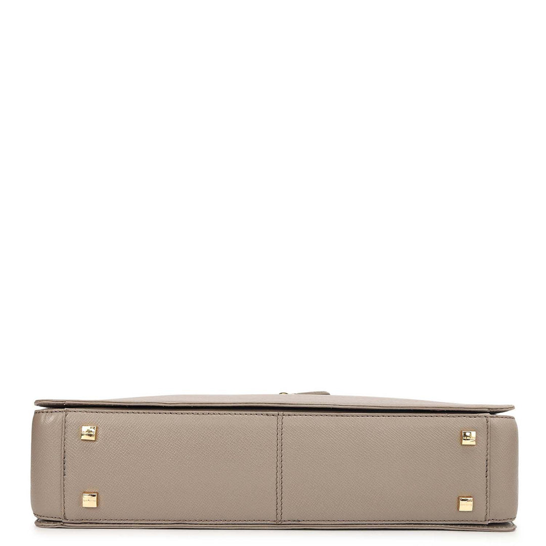 Franzy Leather Laptop Bag - Smoke Grey