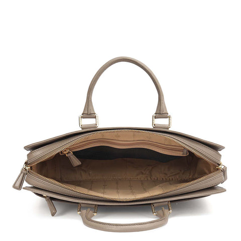 Franzy Leather Laptop Bag - Smoke Grey