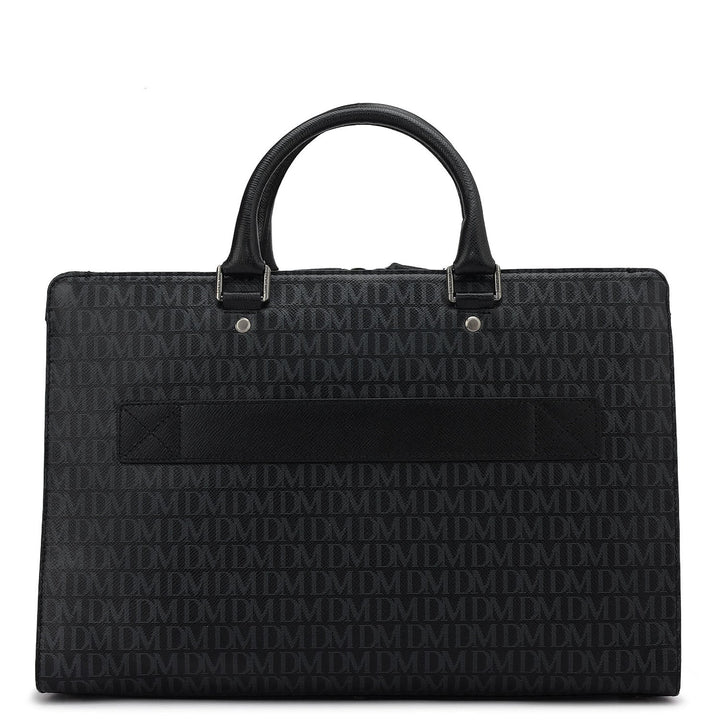 Monogram Franzy Leather Laptop Bag - Black