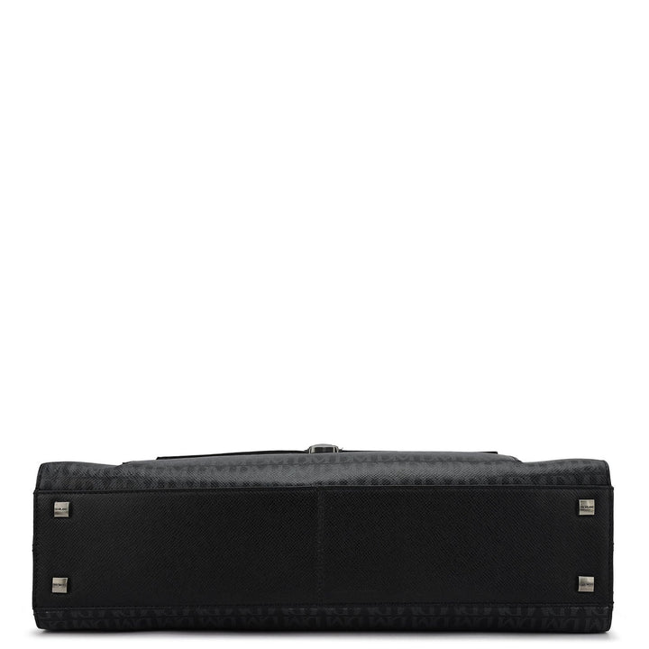 Monogram Franzy Leather Laptop Bag - Black