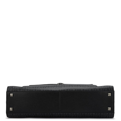 Monogram Franzy Leather Laptop Bag - Black