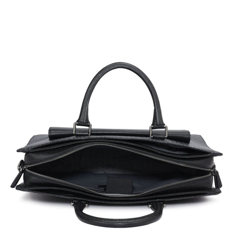 Monogram Franzy Leather Laptop Bag - Black
