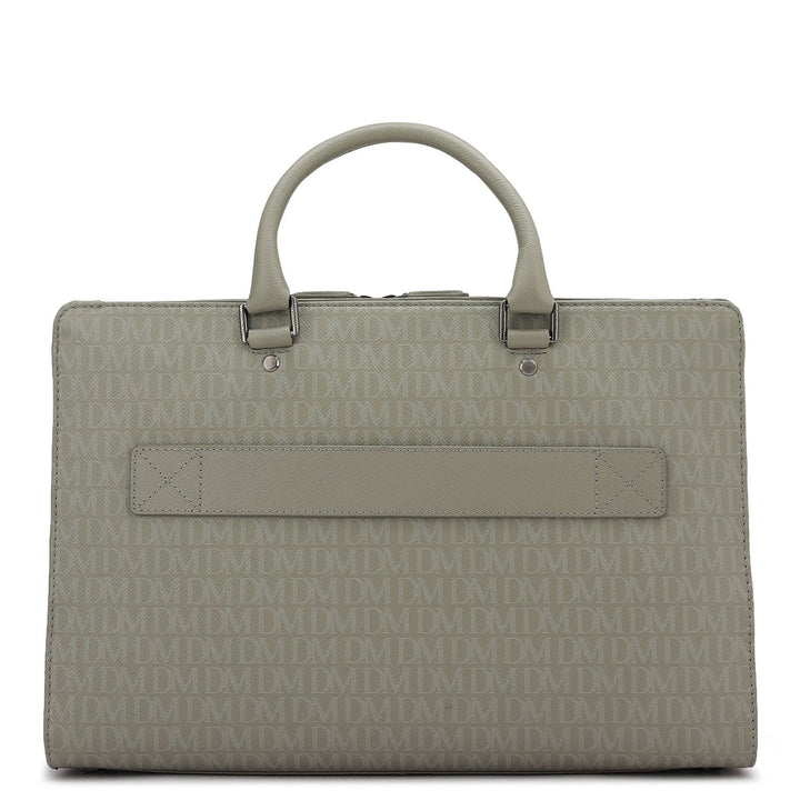 Monogram Franzy Leather Laptop Bag - Stone Grey